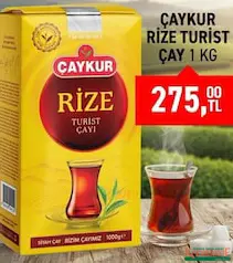 ÇAYKUR RİZE TURİST SİYAH ÇAY 1 KG fiyat ve kampanya bilgisi